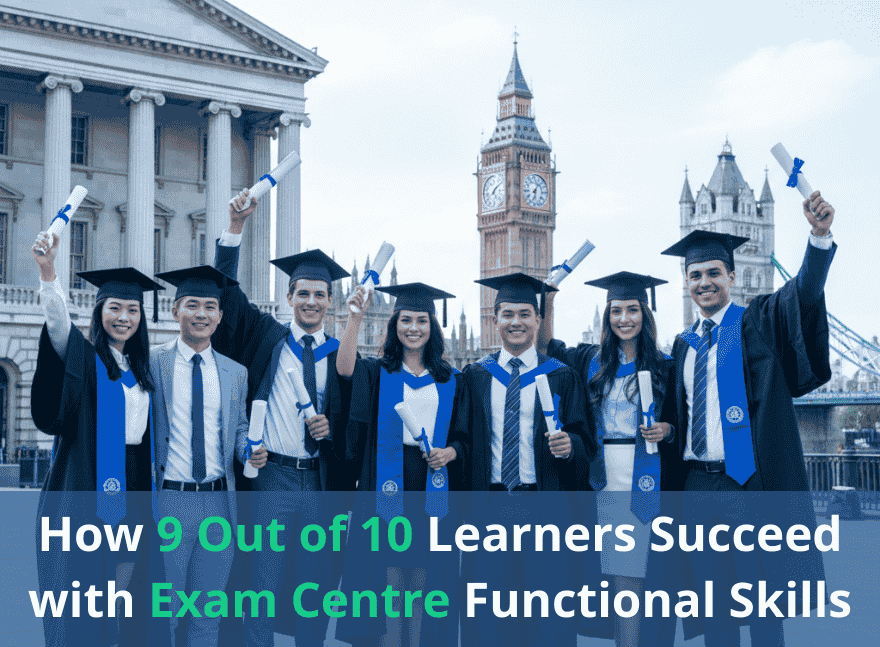 How 9 Out of 10 Learners Succeed with Exam Centre Functional Skills Exams 5 Learner celebrating exam success with certificate after passing Exam Centre Functional Skills exam