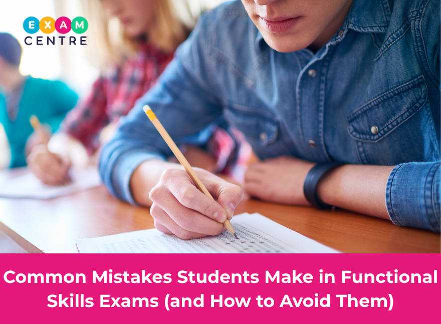 Common Functional Skills exam mistakes highlighted on a study guide